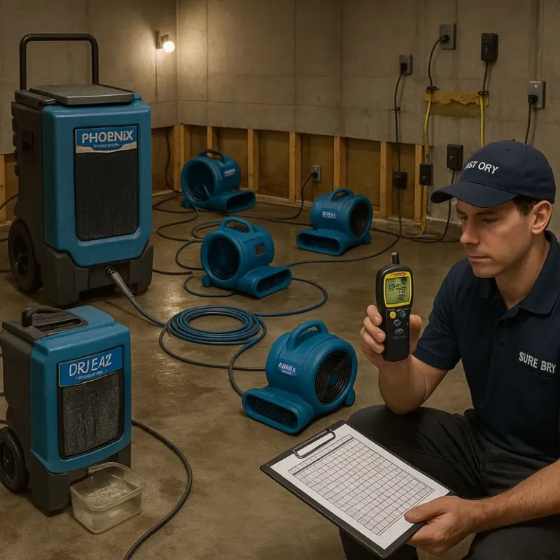 Structural Drying and Dehumidification process in Valley Center, KS